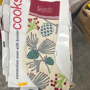 Amanda Holiday Stocking with Pinecone Design
